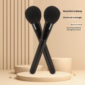 Single Wool Powder Makeup Brush Set with Wood Handle for Face