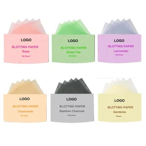 Skin Care Custom Logo 100pcs Blotting Paper Oil Absorbing Facial Oil Absorbing Paper Sheets Facial Oil Absorbent Paper