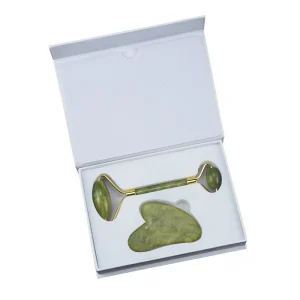 Skin Care Tools Custom 100% Natural Facial Massage Roller Face Jade Roller and Gua Sha Set with Box