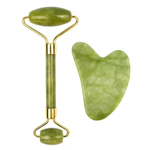 Skin Care Tools Custom 100% Natural Facial Massage Roller Rose Quartz Face Jade Roller and Gua Sha Massage Face