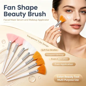 Skincare Single Fan Makeup Brush Face DIY Mask Brush Soft Portable Beauty Tool Acid Essential Applicator Brush for Women