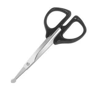 Small Beauty Embroidery Scissors with Stainless Steel Straight Blade Plastic Handle Sharp Tip for Makeup Eyebrow and Cuticle Use