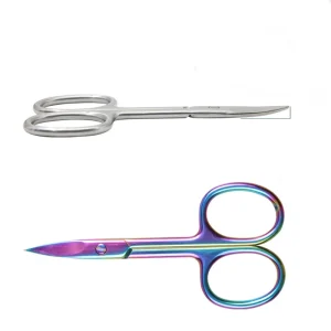 Small False Eyelashes Tweezer Scissors Set Titanium Eyebrow Scissors for Lashes Steel Scissors