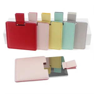 Small Foldable Cosmetic Mirror Mini Portable Pocket Mirror High Definition Makeup Mirror Simple Handheld Slide Mirror for Girls