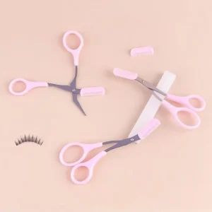 Small Makeup Tools Eyebrow Trimmer with Comb Beauty Scissors for Nail Cuticle Pusher Trimming Devices