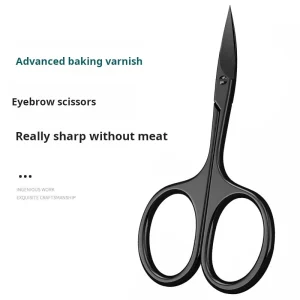 Small Stainless Steel Eyebrow Trimmer Scissors Straight Blade Sharp Tip False Eyelashes Special Purpose Right Handed Makeup Tool
