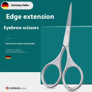 Small Stainless Steel Straight Blade Makeup Scissors Sharp Tip Eyebrow and False Eyelashes Trimmer