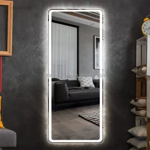 Smart Luxury Full Length LED Makeup Mirror Simple Large Glass for Wall Decorative Use in Living Room Bedroom Office