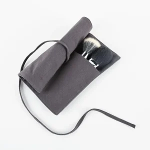 Soft Cotton Canvas Wrap Pouch Portable Roll up Makeup Brush Storage Bag for Travel