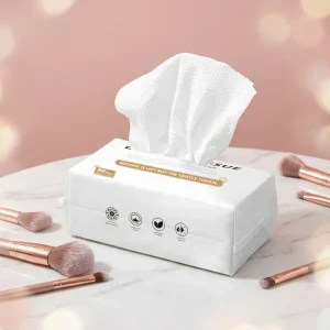 Soft Disposable Face Towel Cotton Tissue for Facial Cleansing Dry & Wet Use Lint-Free Skincare Towels