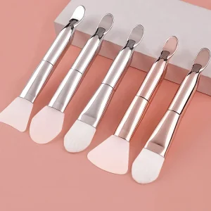 Soft Facial Vegan Tool Cosmetic Brushes Masking Applicator Double Side Spoon Face Mask Silicone Woman Trade Assurance Fan Brush