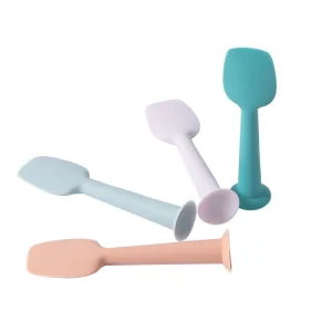 Soft Flexible Silicone Face Cream Baby Butt Paste Scraper Diaper Rash Cream Spatula Brush Applicator With Suction