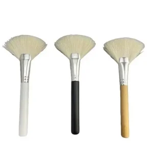 Soft Goat Hair Blush Makeup Brush, Flat Head, Single White Blending Brush for Face Use