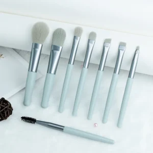 Soft Hair Makeup Brush Set Beauty Tools Portable 8pcs Mini Makeup Brushes Set Foundation Makeup Brush Set with Mirror Case