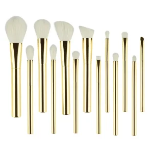 Soft Metal Gold Luxury Makeup Brush Set Synthetic