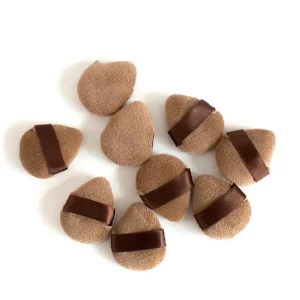 Soft Velvet Makeup Sponge Set Chocolate Cookie Puff for Cosmetics Blending Drop Pattern Makeup Beauty Accessory