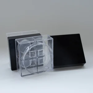 Square ABS Cosmetic Loose Powder Jar with Sifter Puff Four Holes for Skin Care and Makeup
