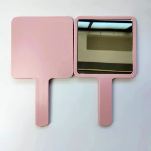 Square Plastic Compact Handheld Makeup Mirror with Simple Design