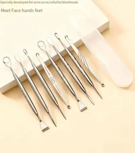 Stainless Steel Acne Needle 4 piece Set Blackhead Shovel Removal Dead Sebum Grease Acne Extrusion Hand Tool for Face Special