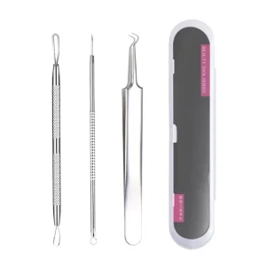 Stainless Steel Acne Needle Set Blackhead Pimple Needle Acne Clip 3 Sets of Tweezers Beauty Needle Set