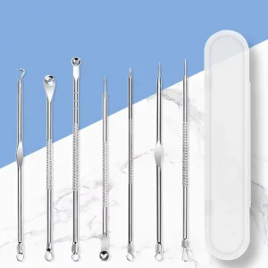 Stainless Steel Acne Needle Set with Super Sharp Fine Points for Blackhead Cleaning & Acne Removal