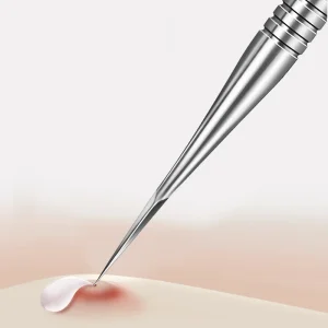 Stainless Steel Acne Treatment Kit Blackhead & Whitehead Remover Extractor for Nose Face Blemish Popping