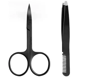 Stainless Steel Beauty Eyelash and Eyebrow Scissors with Comb for Personal Care Replaceable Blades