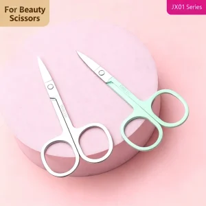 Stainless Steel Beauty Scissors Small Head Nose Hair and Eyebrow Trimmer Safe Makeup Curved Blade Sharp