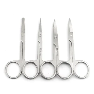 Stainless Steel Beauty Scissors for Eyebrow Nose Hair Trimming Straight Blade Makeup Scissors Sharp Tip Small Single Item