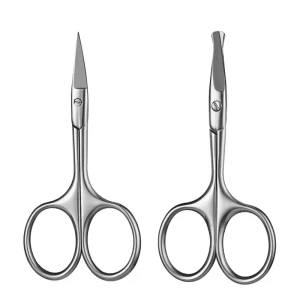 Stainless Steel Beauty Tools Straight Blade Nose Hair Scissors Eyebrow Trimming Eyebrow Scissors Beard Scissors for Head Makeup