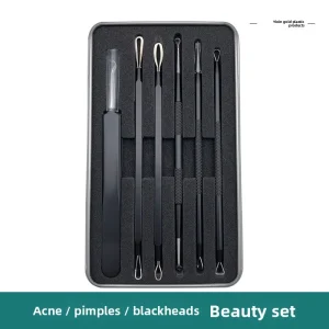 Stainless Steel Blackhead Acne Needle Tweezers & Clip Beauty Tool Set for Face