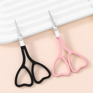 Stainless Steel Cosmetic Specific Spray Paint Small Scissors Makeup Tool Heart Shaped Safety Nose Hair Clipper