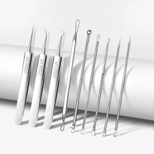 Stainless Steel Double End Face Nose Skin Care Kit Blackhead Pimple Extractor Tool Needle Tweezers Acne Treatment Black Spot