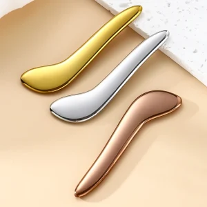 Stainless Steel Eye Face Massage Tool Curved Spoon Tip for Serum Application Anti Aging