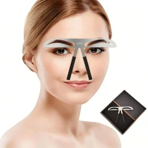 Stainless Steel Eyebrow Measuring Caliper Permanent Makeup Microblading Balance Ruler Symmetrical Brow Shaping Stencil