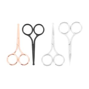 Stainless Steel Eyebrow Scissors for Nose Beard Eyebrow Trimming Small Beauty Makeup Tool with Straight Blades