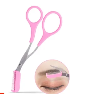 Stainless Steel Eyebrow Trimmer Scissors With Comb Hair Grooming Shaping Shaver Eyelash Hair Clips Hair Remover Makeup Tools