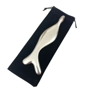 Stainless Steel Fascia GuaSha Massager with Musical Function Silver Color 304 Material for Body Scraping and Muscle Relief
