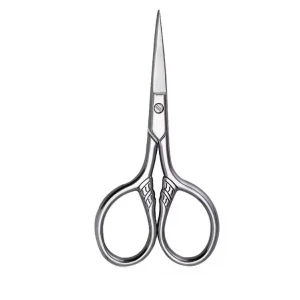 Stainless Steel Makeup Tools Multifunctional Round Pointed Beard and Eyebrow Scissors with Sharp Curved Blade