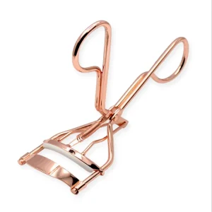 Stainless Steel Rose Gold Eyelash Curler with Silicone Pad for Upper and Lower Eyelashes Includes Instructions