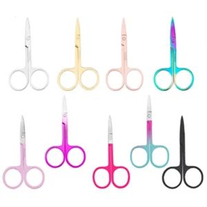 Stainless Steel Safety Scissors for Nose Hair Trimming Small Makeup & Manicure Round Tip Beauty Care Scissors