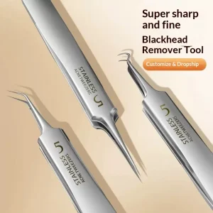 Stainless Steel Ultra Sharp Precision Acne Needle Blackhead Clip Squeezing Tool Beauty Salon Special Cell Clip Set Model 0008
