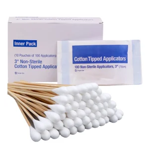 Sterile Cotton Swabs Disposable Cotton Tipped Applicators with Wooden and Plastic Sticks