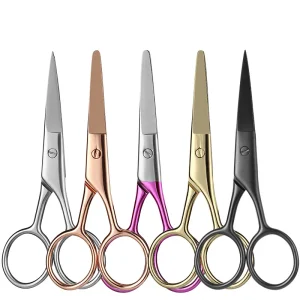 Stock Mini Stainless Steel Beauty Eyebrow Scissors Straight Sharp for Nose Hair Embroidery Makeup Black Mini Beard Scissors Tool