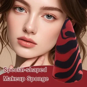 Stylish Patterned Tapered Sponge Premium Material for Skincare and Makeup Application Provides Comfortable Non Slip Grip