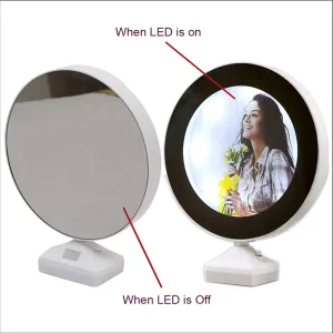 Sublimation LED Magic Mirror Luxury Round Makeup Mirror with Lights for Bathroom Home Decoration
