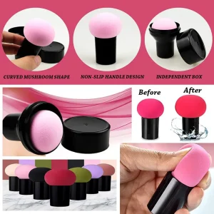 Super Soft Latex Free Mushroom Shape Makeup Brush Sponge Multi Colors Scouring Pad for BB and Facial Cleansing