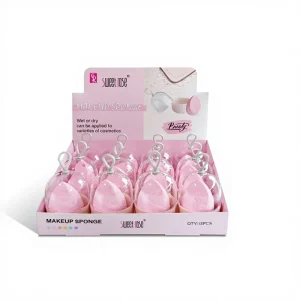 Sweet Rose Pink Teardrop Makeup Sponge Puff Portable Case Soft Latex Free for Foundation Concealer Powder Wet Dry Use