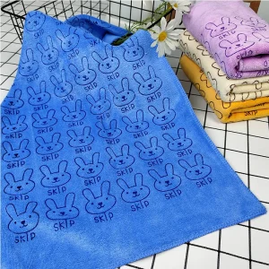 Thickened Microfiber Square Cartoon Pattern Printed Eco Friendly Quick Dry Towel for Children’s Home Bedroom Table Cleaning