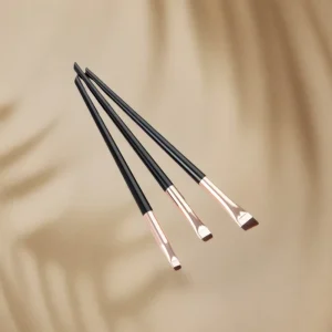 Thin Straight Private Label logo Fine Flat and Angled Rose Gold Eyebrow Tint Lamination Single Makeup Brushes